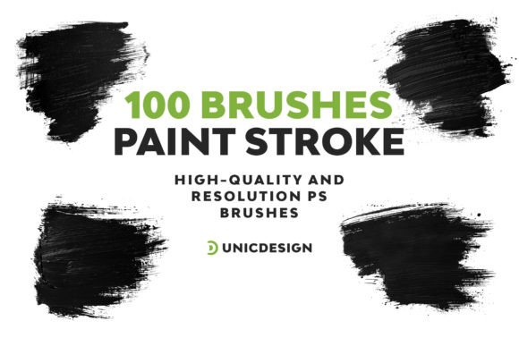 100 Paint Stroke Brushes for Creative Designers
