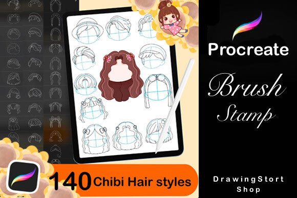 140 Procreate Hair Stamp Brushes: Transforming Digital Character Design