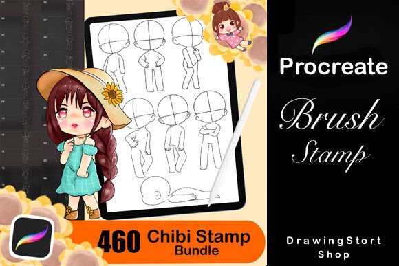 460 Procreate Chibi Stamp Brushes: A Workflow Asset for Digital Creators
