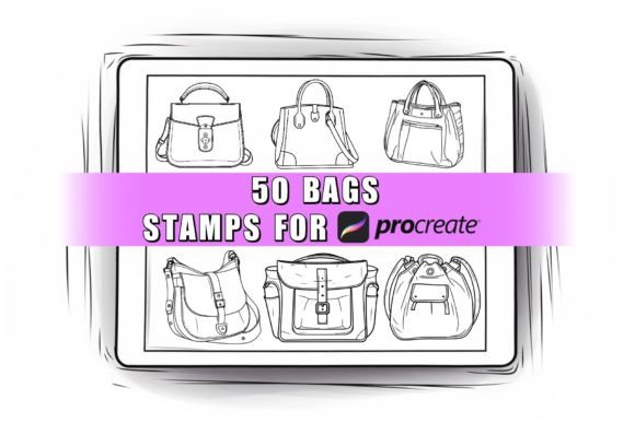 50 Bag Procreate Stamps Brushes