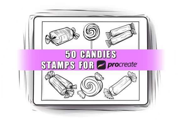 50 Candies Procreate Stamps Brushes: A Sweet Addition for Digital Artists
