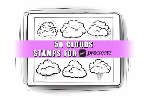 50 Clouds Procreate Stamps Brushes: The Ultimate Sky Collection for Digital Artists