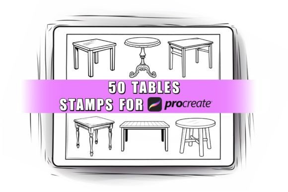 50 Table Procreate Stamps Brushes