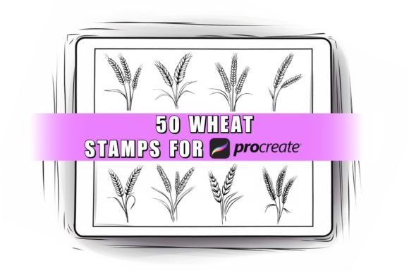 50 Wheat Procreate Stamps Brushes
