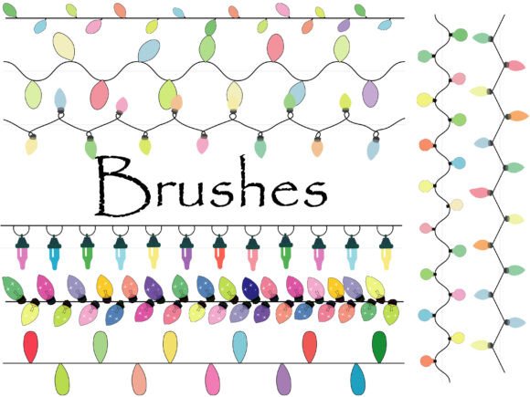 Christmas Light Line Brushes for Festive Art
