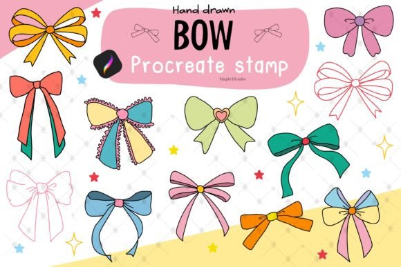 Creative Possibilities with Ribbon Bow Procreate Stamp Brushes