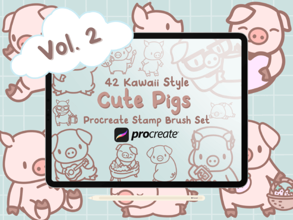 Cute Pigs Vol. 2 Procreate Stamp Brushes: A Practical Asset for Digital Creators