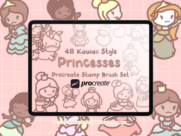 Cute Princesses Procreate Stamp Brushes: A Royal Solution for Digital Creators