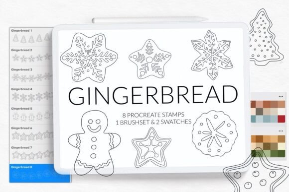 Gingerbread Stamp Brushes for Procreate