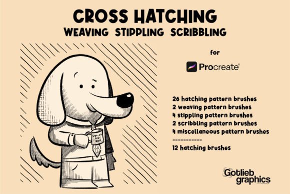Procreate Hatching Brushes, Pattern: Elevating Digital Illustration Workflows