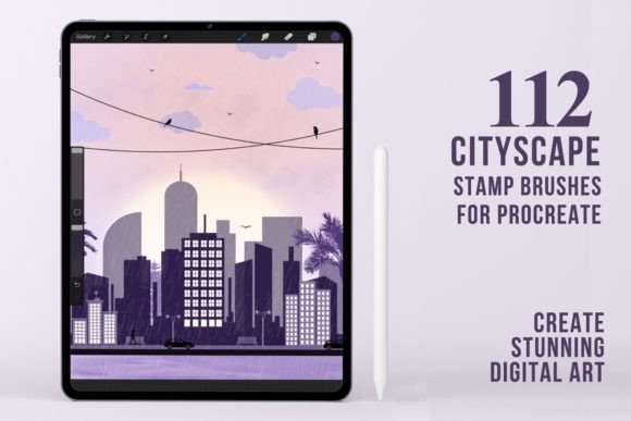 Transform Your Digital Art with 112 Cityscape Procreate Stamp Brushes