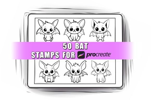 Unlocking Creativity with 50 Cute Bat Procreate Stamps Brushes for Digital Art