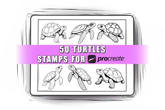 Unlocking Oceanic Creativity with 50 Turtles Procreate Stamps Brushes